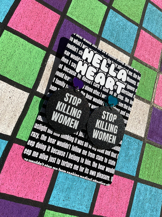 Stop Killing Women ~ Black Glitter