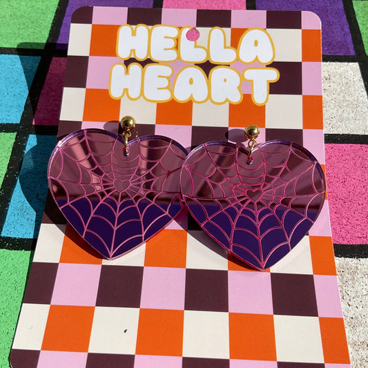 Spideyheart Dangles Pink