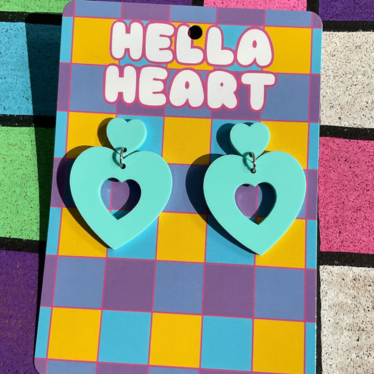 Sweet Heart Dangles ~ Mint