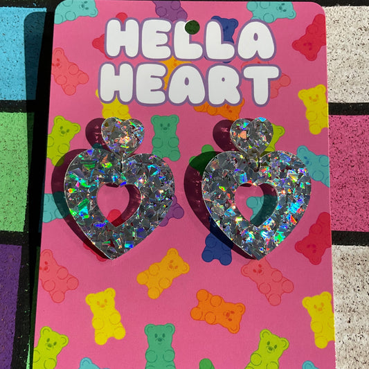 Sweet Heart Dangles ~ Holographic