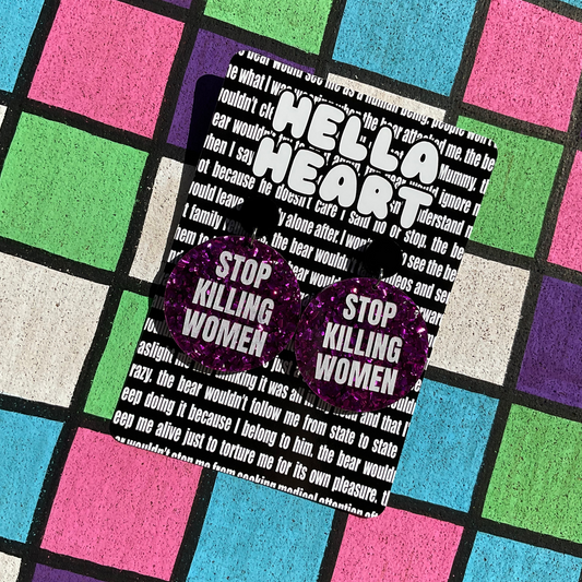 Stop Killing Women ~ Chunky Glitter Pink